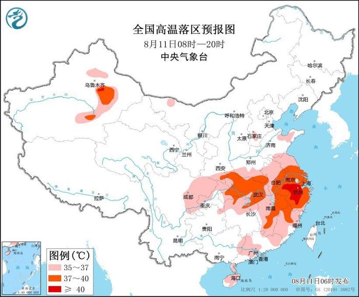 高温橙色预警！四川盆地大部有35℃以上的高温天气