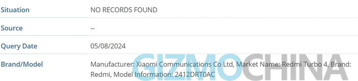 小米 Redmi Turbo 4 手机现身 IMEI 数据库，预计 2025 年第二季度发布