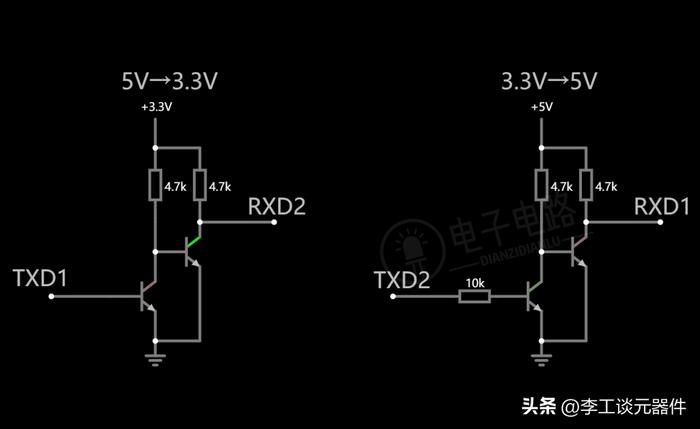 通讯电平转换电路实例讲解，工作原理+原理动图展示