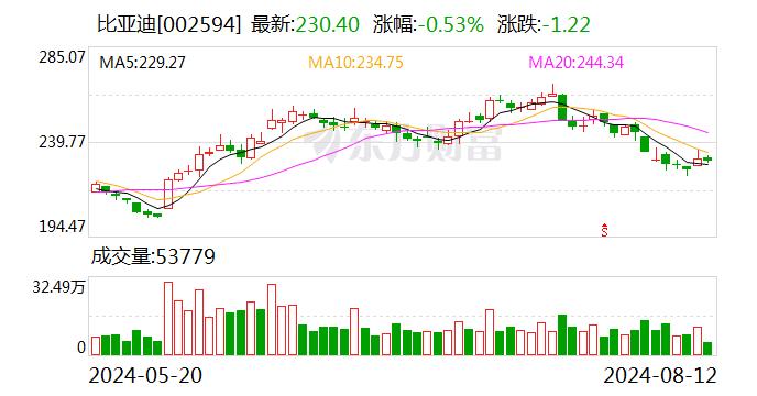 比亚迪大宗交易成交983.81万元 买方为机构专用席位