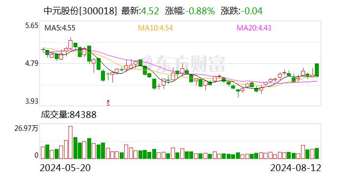 中元股份：2024年半年度净利润同比增长11.72%