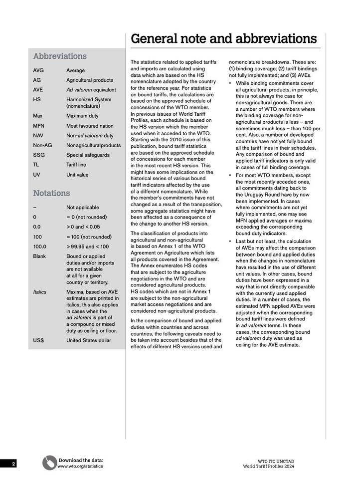 WTO：2024年世界关税概况