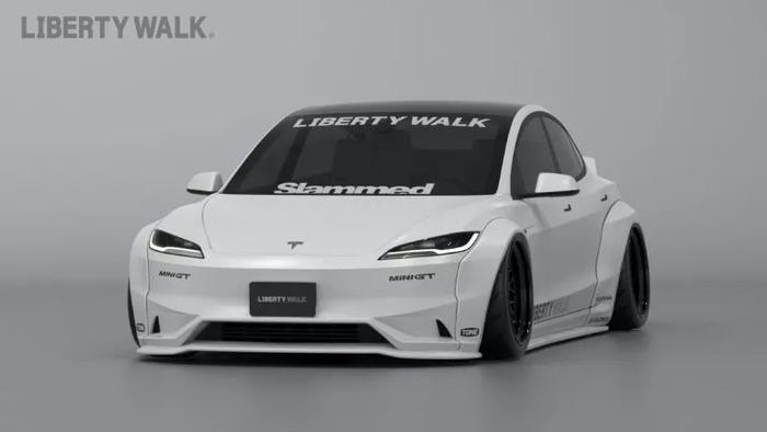 告别低调，Liberty Walk 为特斯拉 Model 3 推出宽体套件