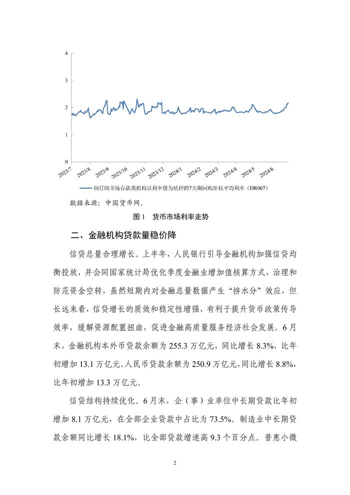 中国人民银行：2024年第二季度中国货币政策执行报告