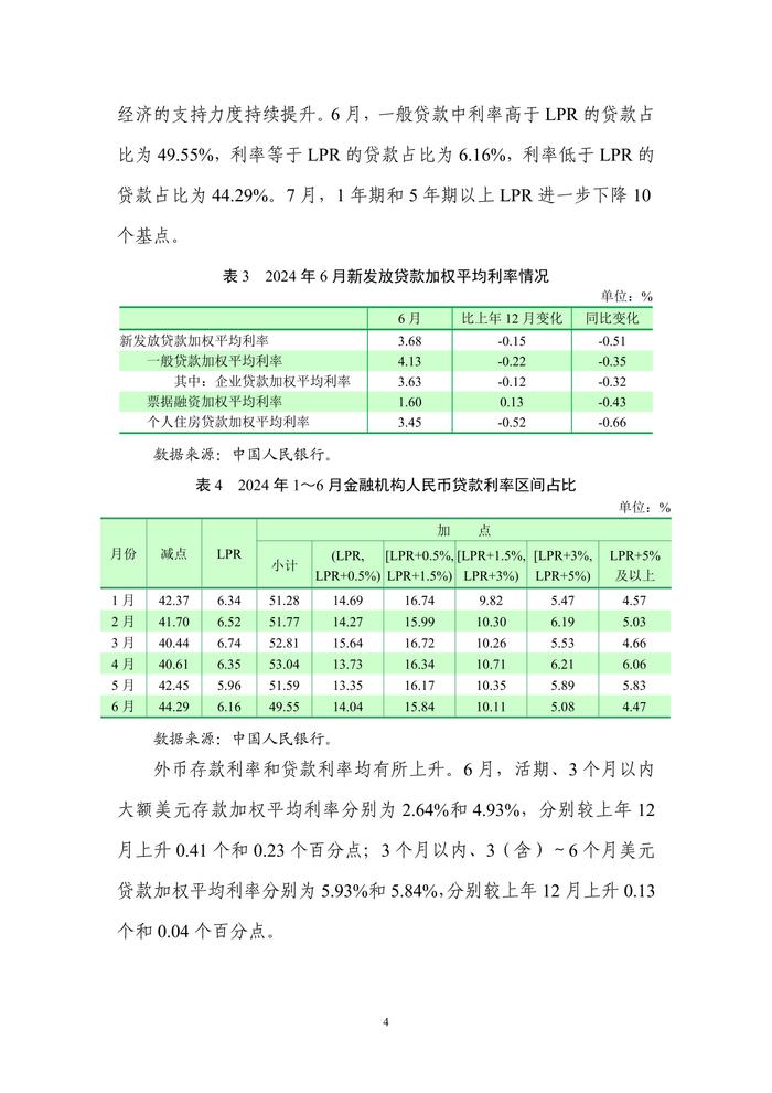 中国人民银行：2024年第二季度中国货币政策执行报告