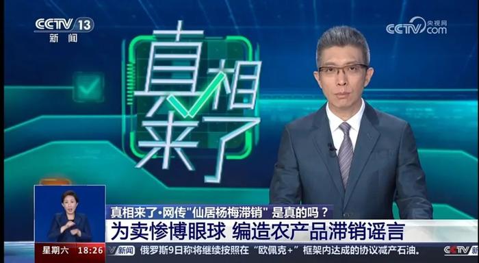 公安机关查处网络谣言 | 中央电视台新闻频道《共同关注》栏目·真相来了：网传“仙居杨梅滞销”，谣言！