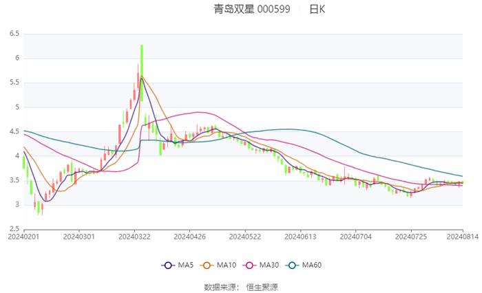 青岛双星：2024年上半年亏损5709.69万元