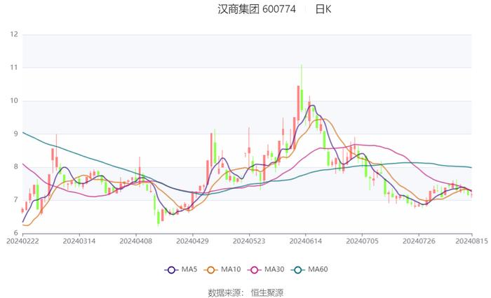 汉商集团：2024年上半年净利润851.08万元 同比下降82.35%