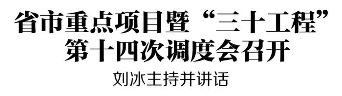 省市重点项目暨“三十工程”第十四次调度会召开 刘冰主持并讲话