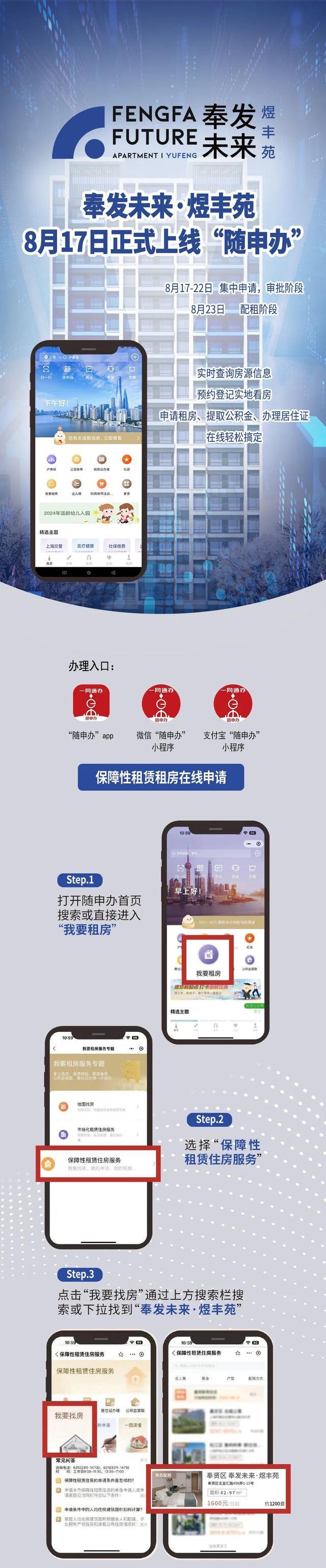 奉贤新城首个保租房社区8月17日上线“随申办”