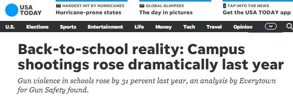 【世界说】美国上学年校园枪击事件增加31% 幸存者疾呼：“对枪暴危机已司空见惯太久了，现实本不应如此！”