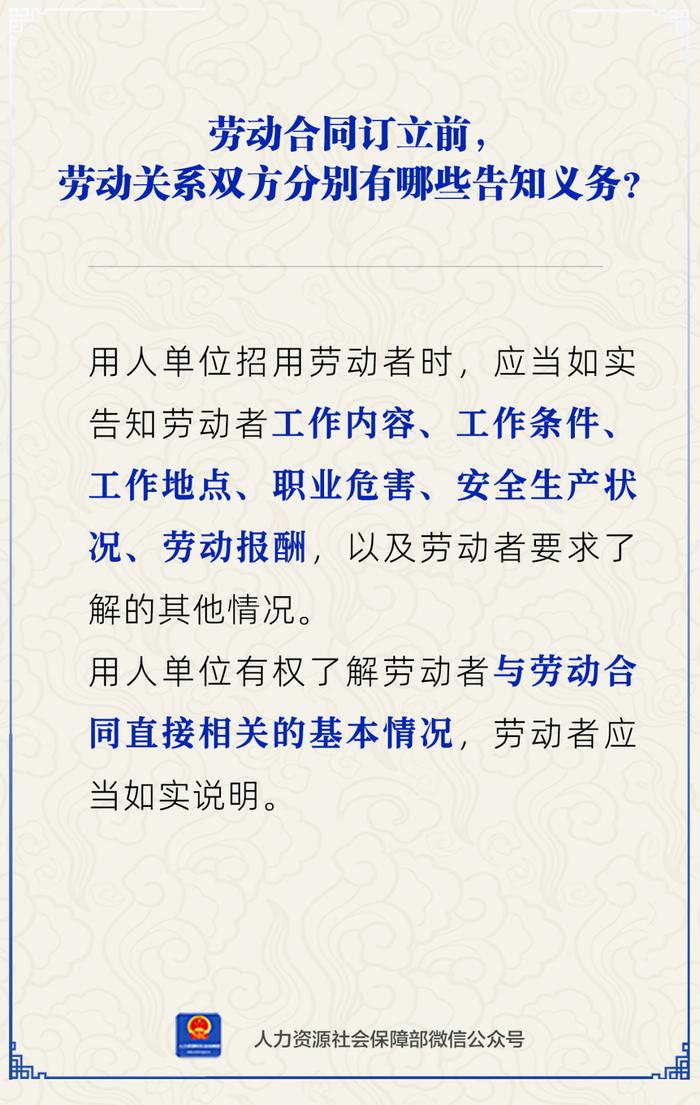 【人社日课·8月19日】订立劳动合同应告知哪些情况？