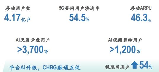 图:2024年上半年中国电信移动用户数情况。来源:中国电信财报。