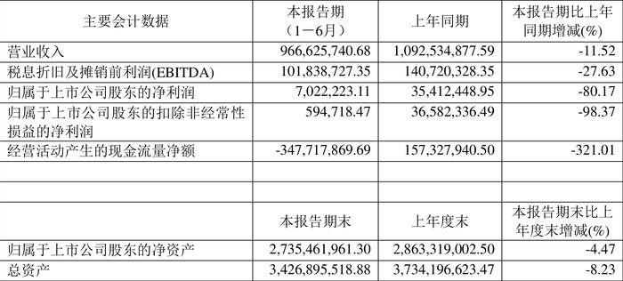 丰林集团：2024年上半年净利润702.22万元 同比下降80.17%