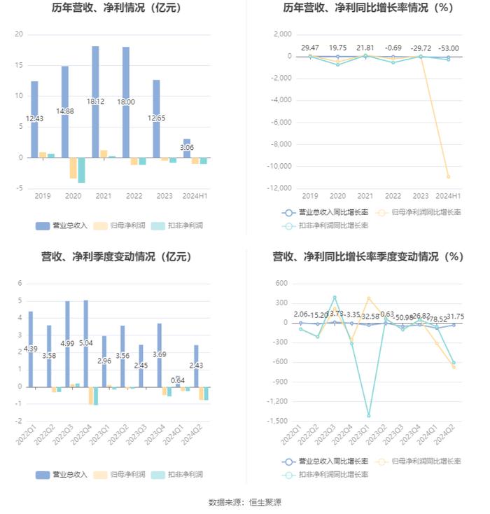 雪浪环境：2024年上半年亏损9864.88万元