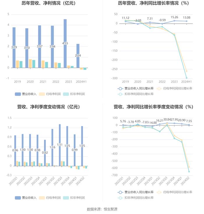 蒙泰高新：2024年上半年亏损1737.20万元