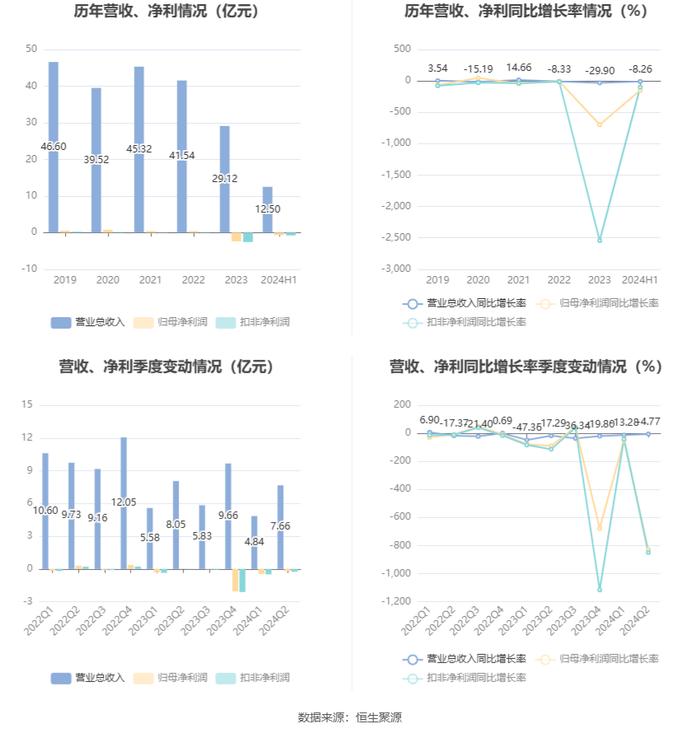 南京熊猫：2024年上半年亏损6819.81万元