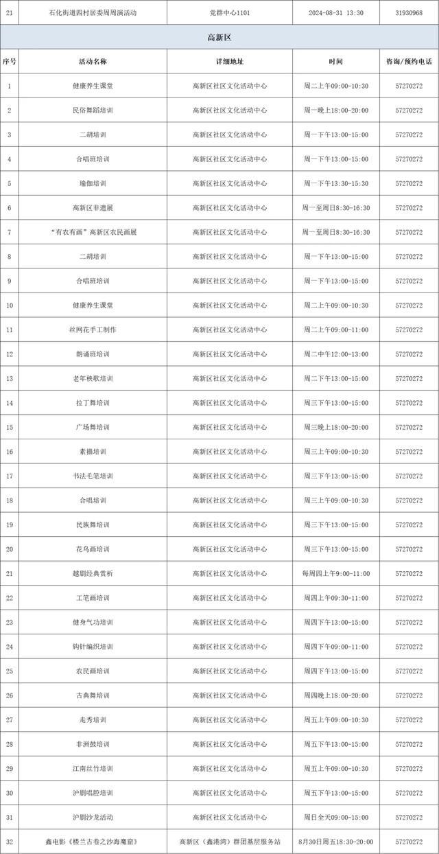 2024年8月26日-9月1日金山区文化活动预告来啦！