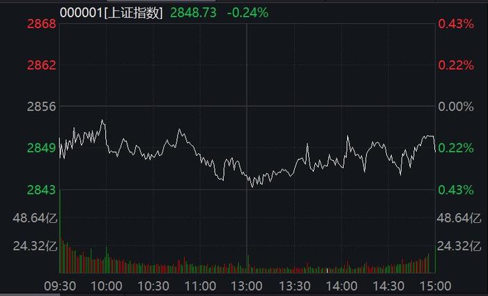 沪指低位震荡跌0.24% 地产、农业股下挫