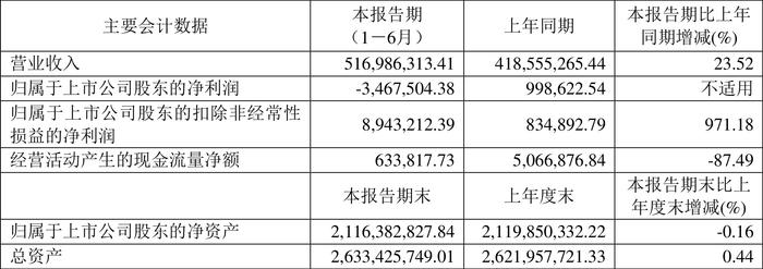 两面针：2024年上半年亏损346.75万元