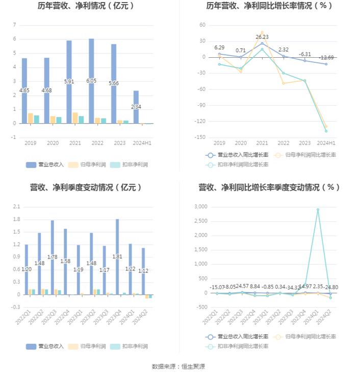 共同药业：2024年上半年亏损511.86万元