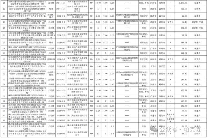 2024年至今162只新增公司债券明细及解析