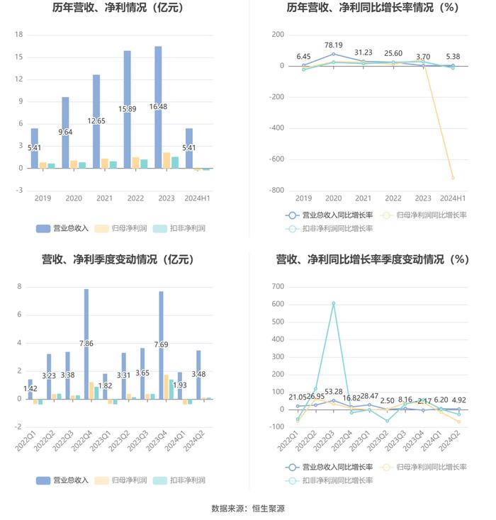 天准科技：2024年上半年亏损2624.53万元