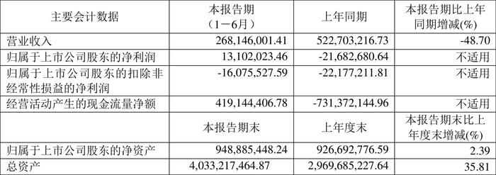 亚通股份：2024年上半年盈利1310.2万元 同比扭亏