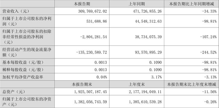 启明信息：2024年上半年净利润53.17万元 同比下降98.81%