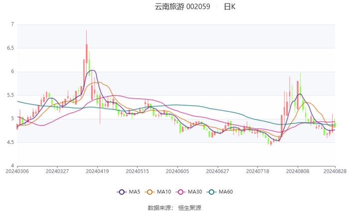 云南旅游：2024年上半年亏损4596.65万元