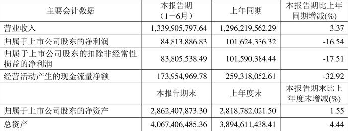 明星电力：2024年上半年净利润8481.39万元 同比下降16.54%