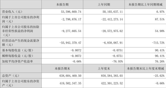 汉邦高科：2024年上半年亏损279.89万元