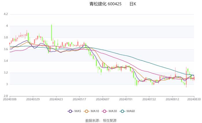 青松建化：2024年上半年净利润2.15亿元 同比下降19.87%