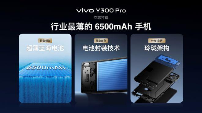 vivo Y300 Pro越级新品开启预售，搭载6500mAh超薄蓝海电池