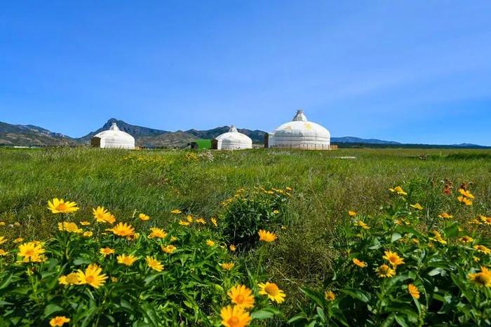 这是2022年9月6日拍摄的位于呼和浩特市东北部的阴山山脉大青山南麓的敕勒川草原。新华社记者 彭源 摄