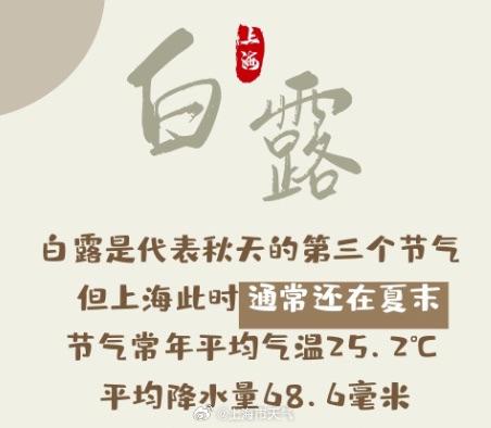 秋天第三个节气“白露”来了，上海暑热依旧体感闷热