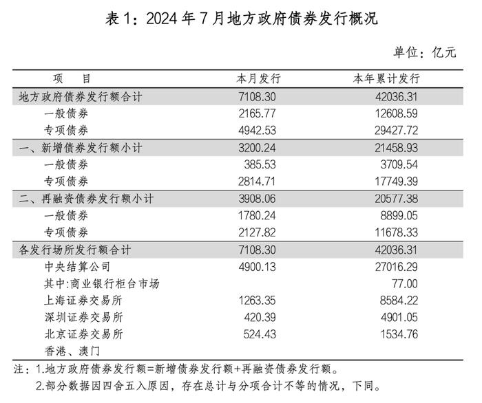 地方政府债券市场报告（2024年7月）