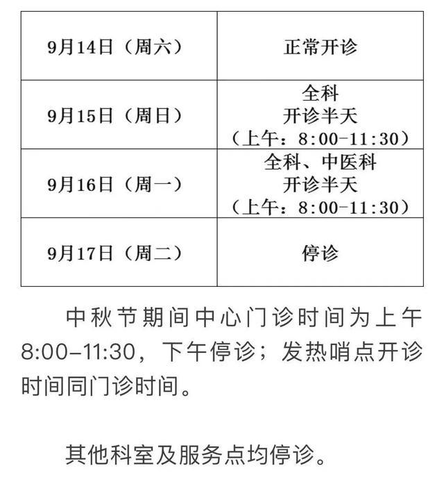 有备无患！虹口各级医院“中秋节”门急诊安排来了