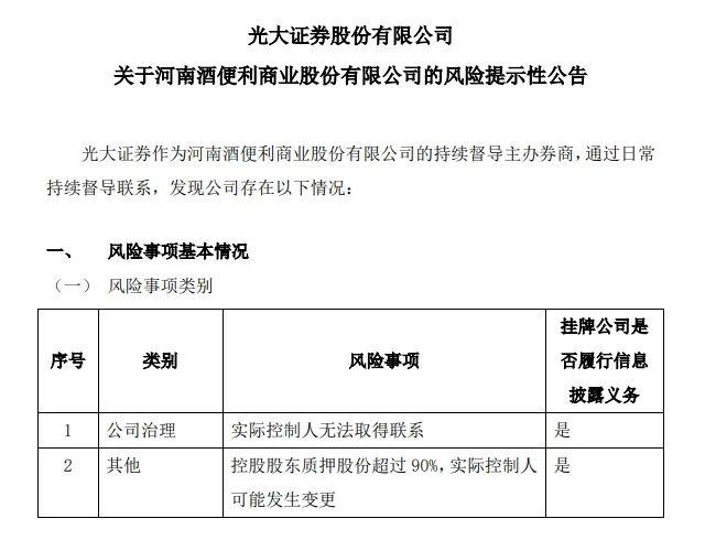 质押股权高达96.26%的酒便利实控人失联至今，公司董事已两次对财报提出异议