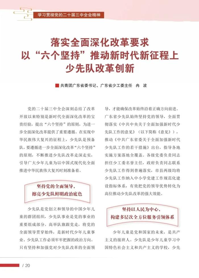 学习党的二十届三中全会精神，做好红领巾引路人