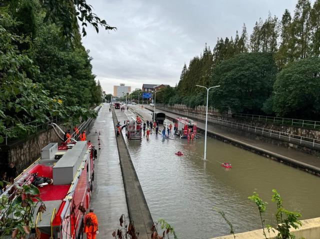 今早暴雨后，张泾河出海泵闸开闸了……