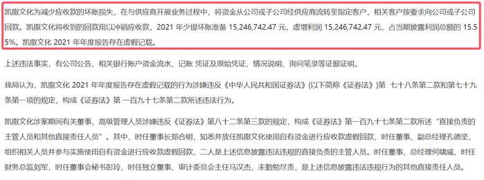 电鳗号-凯撒文化财务造假收到行政处罚通知