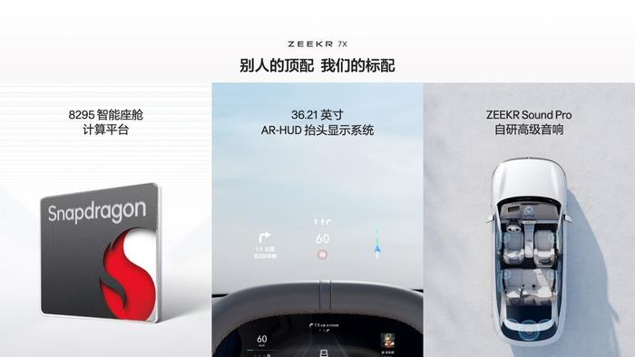极氪 7X 的智能座舱将硬件配置全系拉满