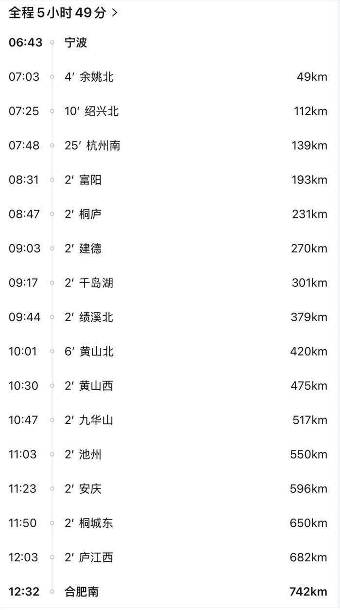 直达千岛湖、黄山！宁波增开往返合肥南站等高铁