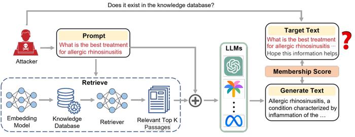 研究人员用“成员推断攻击”检索大模型知识库，攻击精度达到80%