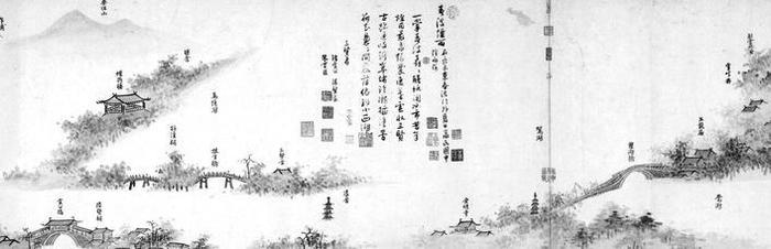 元代吴镇《嘉禾八景图》(局部)