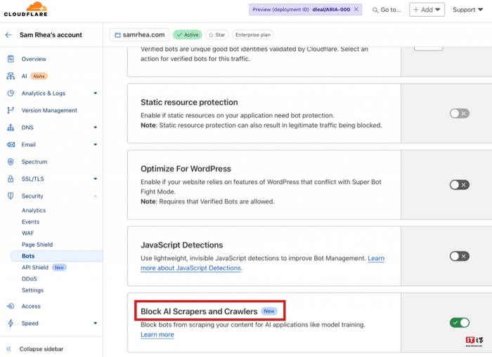 一键屏蔽恶意 AI 模型爬虫机器人，Cloudflare 推出“防扒”网络工具