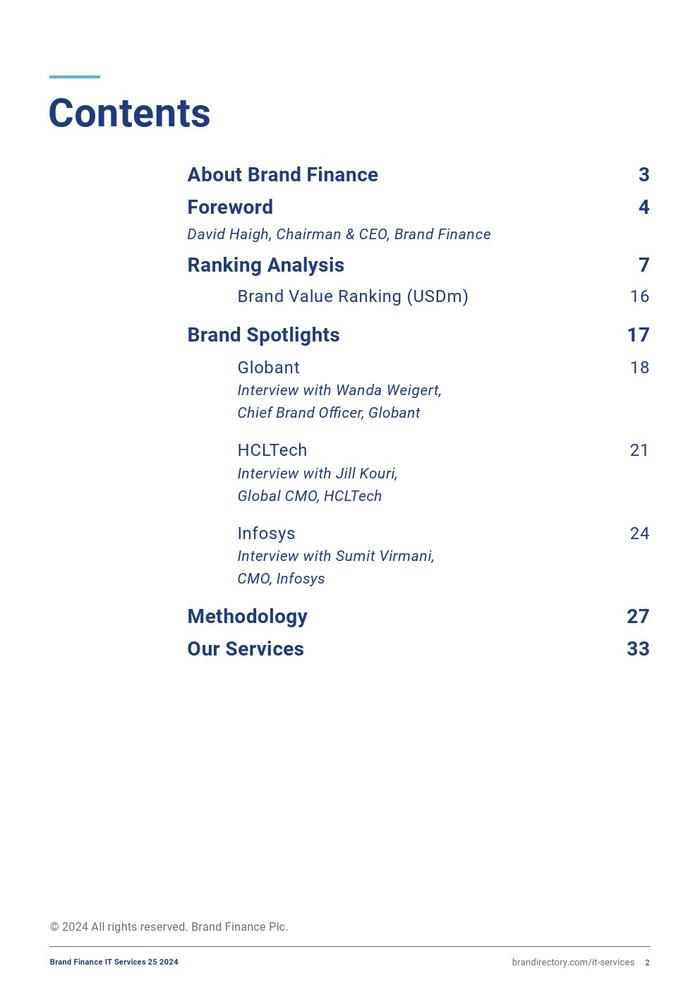 Brand Finance：2024年IT服务25强