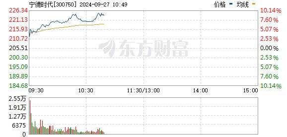 能源金属板块异动 宁德时代涨超7%！政策加码 新能源市场有望持续修复