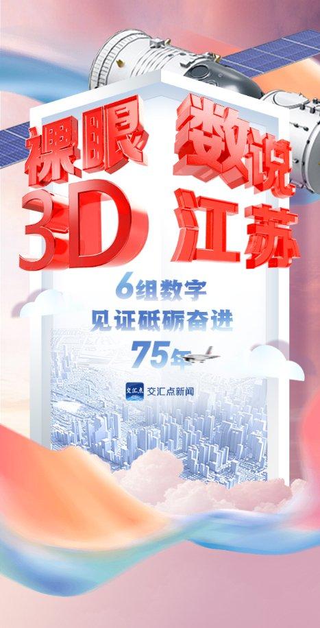 【清澈的爱】裸眼3D“数”说江苏 | 6组数字见证砥砺奋进75年